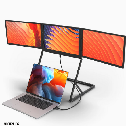 Portable Triple-Screen Productivity Hub