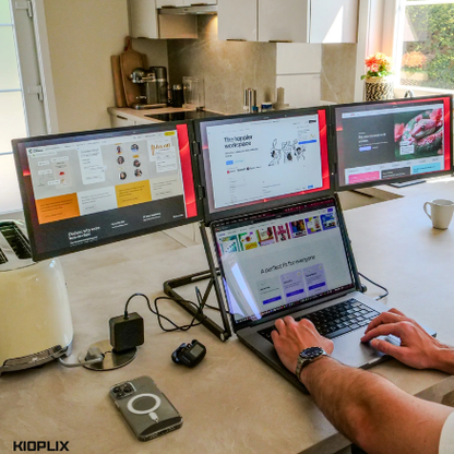 Portable Triple-Screen Productivity Hub