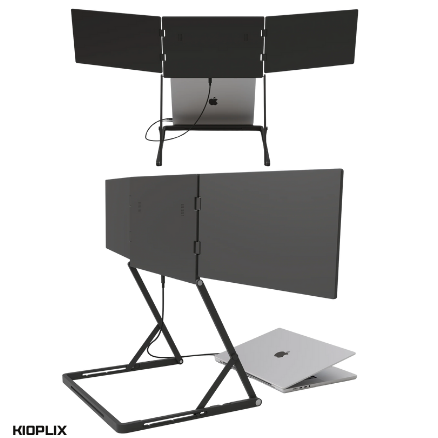Portable Triple-Screen Productivity Hub