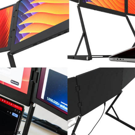 Portable Triple-Screen Productivity Hub